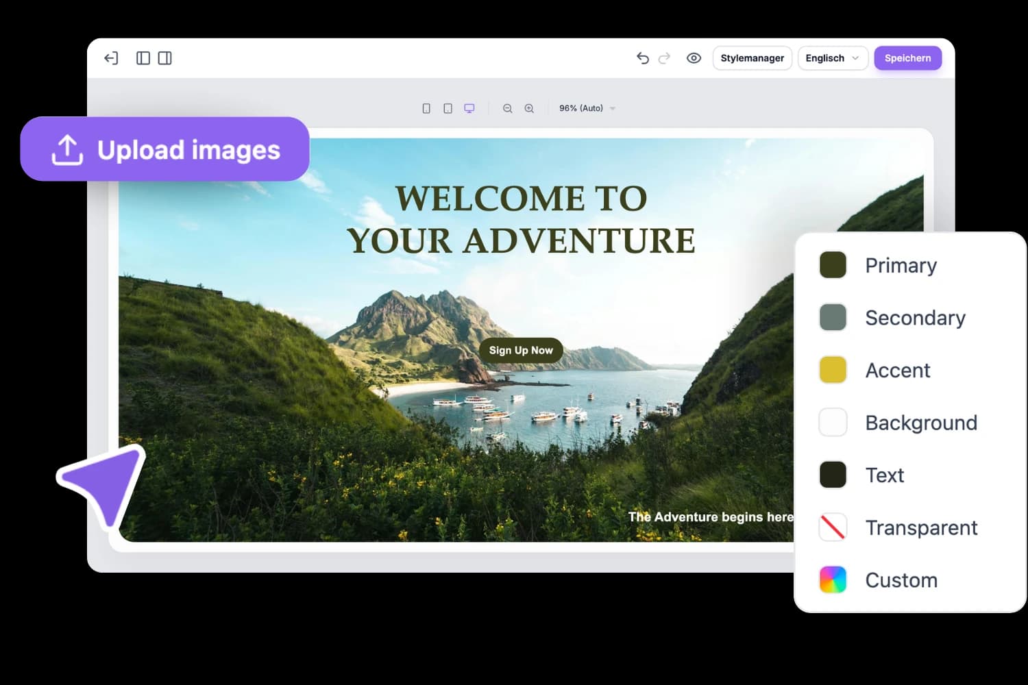 Drag and drop landing page builder